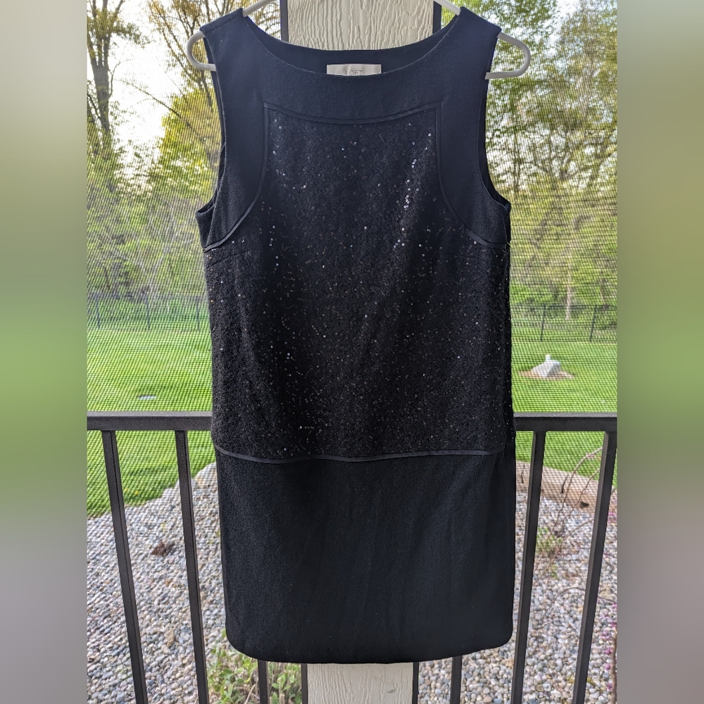 Ann Taylor Loft women's size 10 black sparkly dress